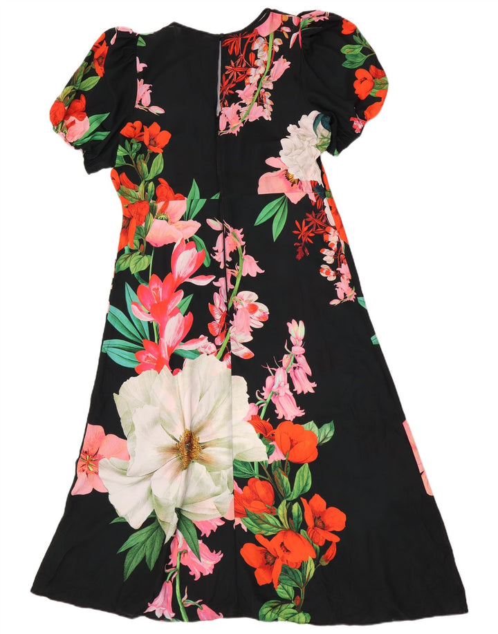 Lipsy Damen-Maxikleid, UK-Größe 46, Größe L, aus schwarzem, geblümtem Polyester