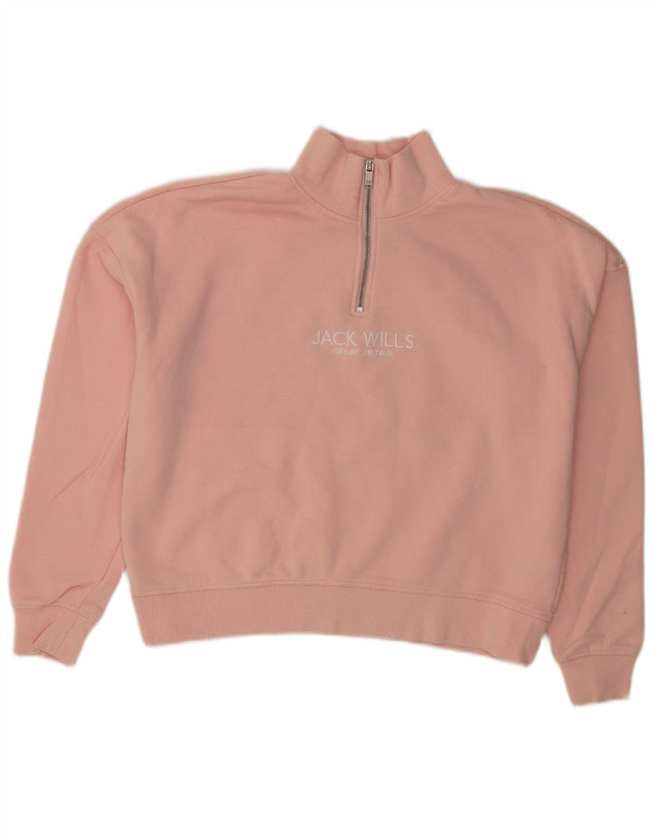 Jack Wills Damen-Sweatshirt in Übergröße mit Grafik, Gr. 10, Rosa
