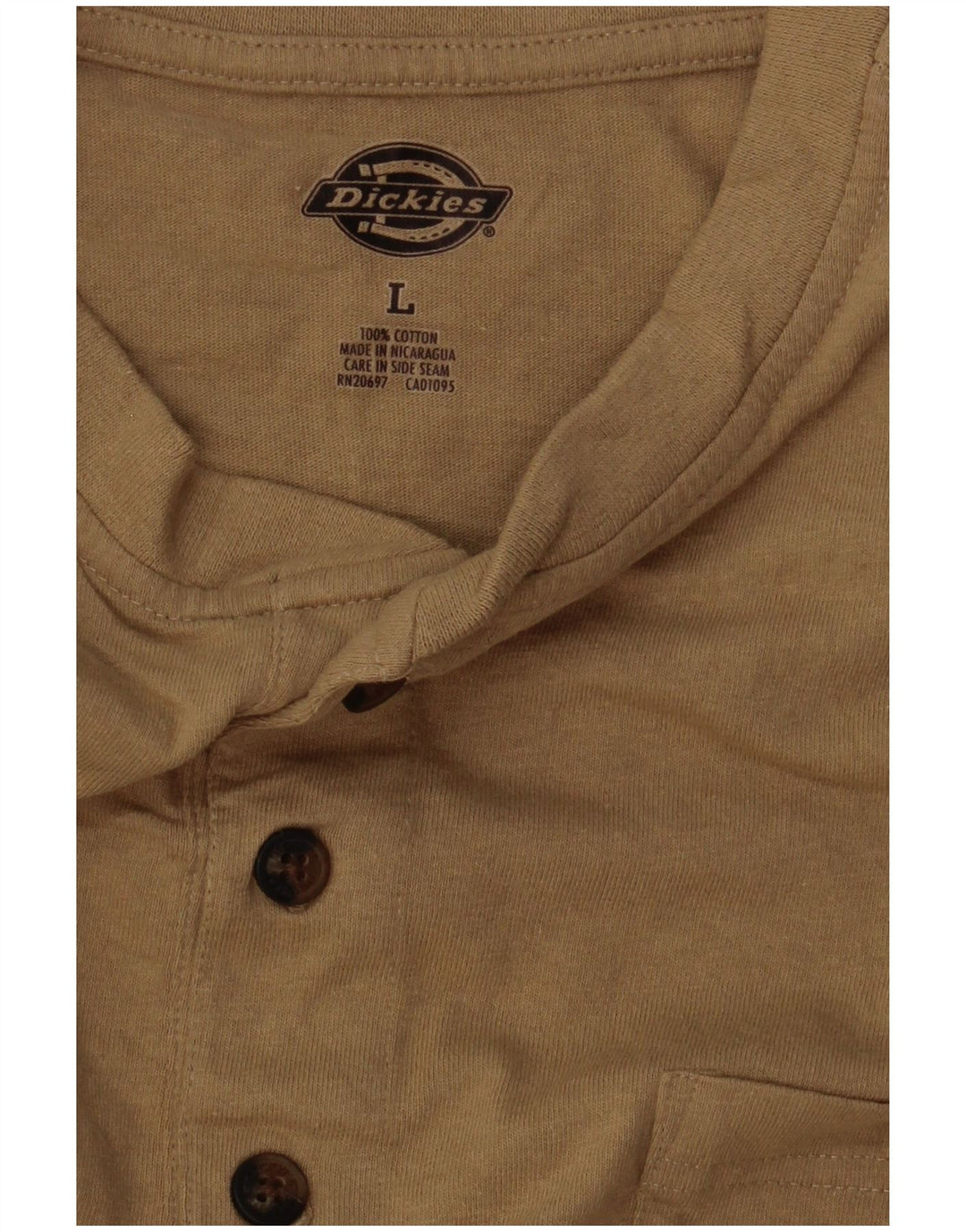 Dickies Herren T-Shirt Top Large Beige Baumwolle
