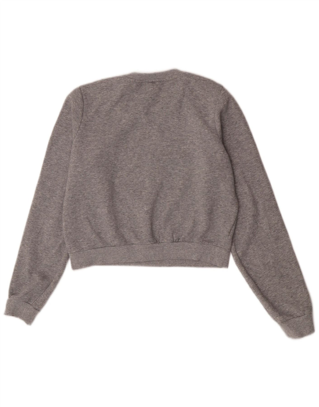 Guess Damen Crop Graphic Sweatshirt Pullover UK 14 Mittelgrau Farbblock