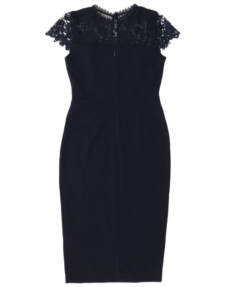 Lipsy Damen Figurbetontes Kleid UK 10 Small Marineblau Polyester