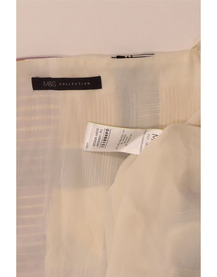 Marks & Spencer Damen Crop Cami Top UK 22 3XL Beige kariertes Polyester