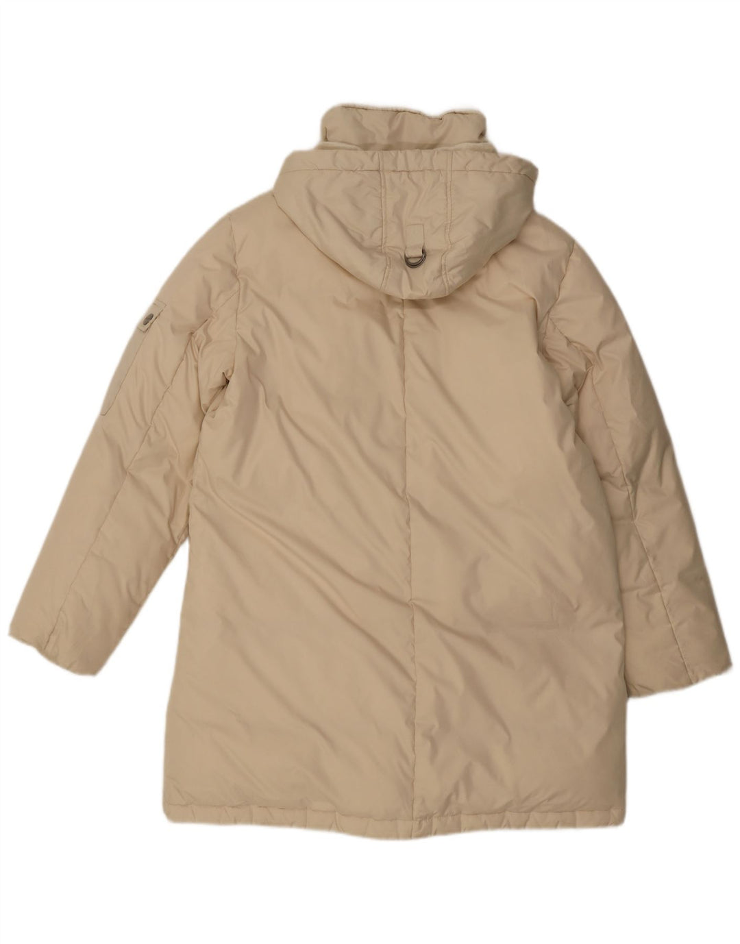 Dkny Wattierter Damenmantel mit Kapuze, UK 14, Größe L, Beige, Polyester