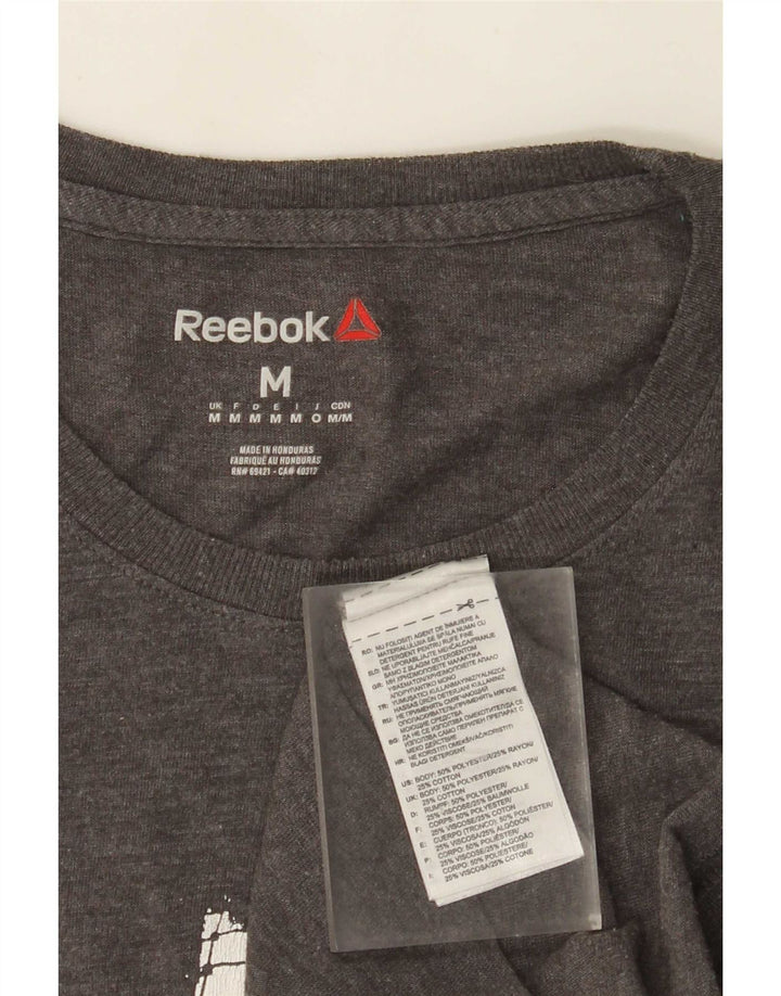 Reebok Herren Grafik-T-Shirt-Oberteil Mittelgraues Polyester