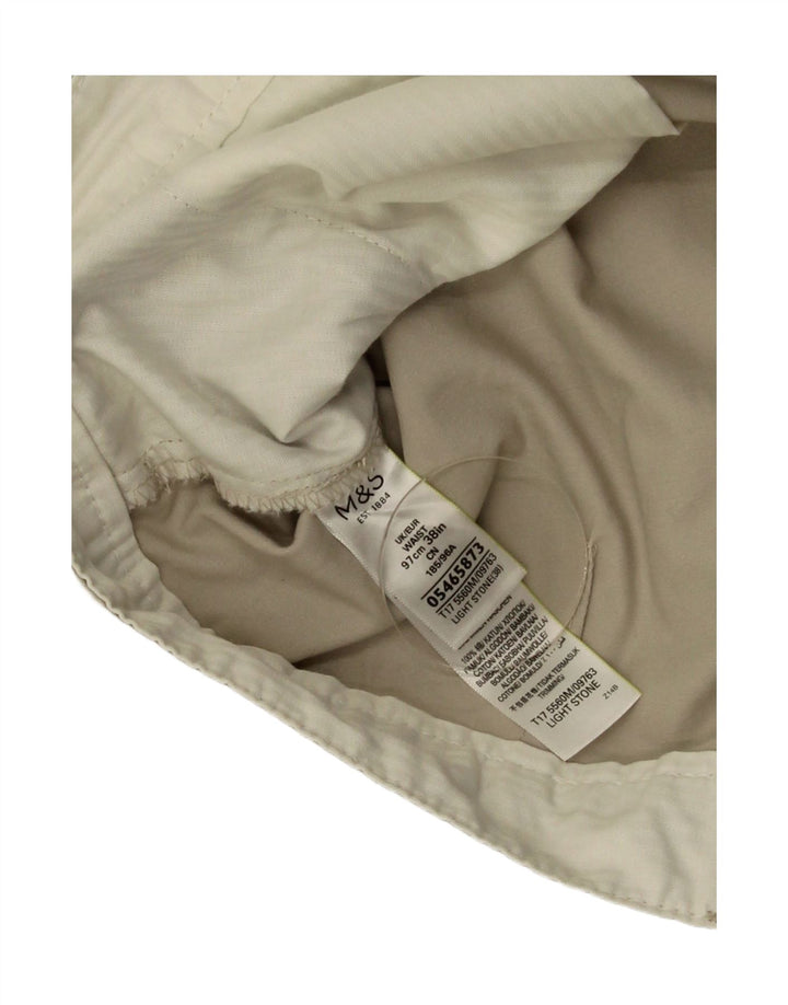 Marks & Spencer Herren Chinoshorts W38 XL Beige Baumwolle