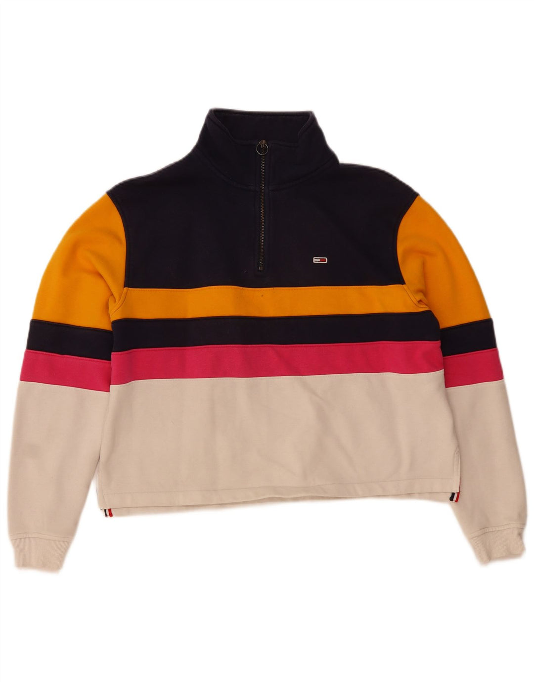 Tommy Hilfiger Damen Crop Sweatshirt Pullover UK 18 XL Mehrfarbig