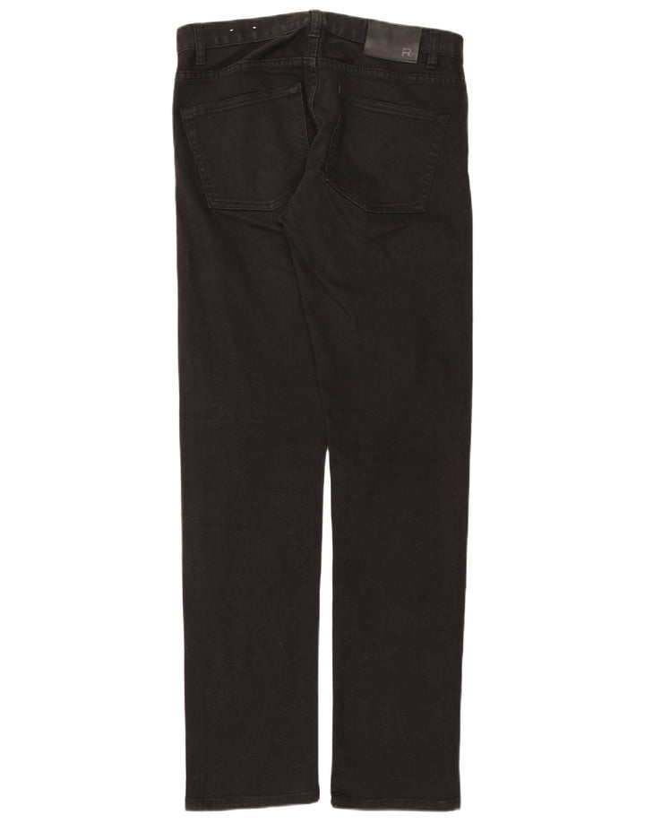 Reiss Damen Shacket Slim Jeans W30 L33 Schwarze Baumwolle