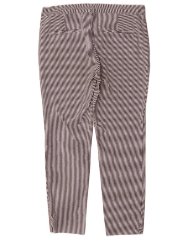 Zara Damen Slim Chino-Hose EU 38 Small W28 L26 Blaue Nadelstreifen-Baumwolle