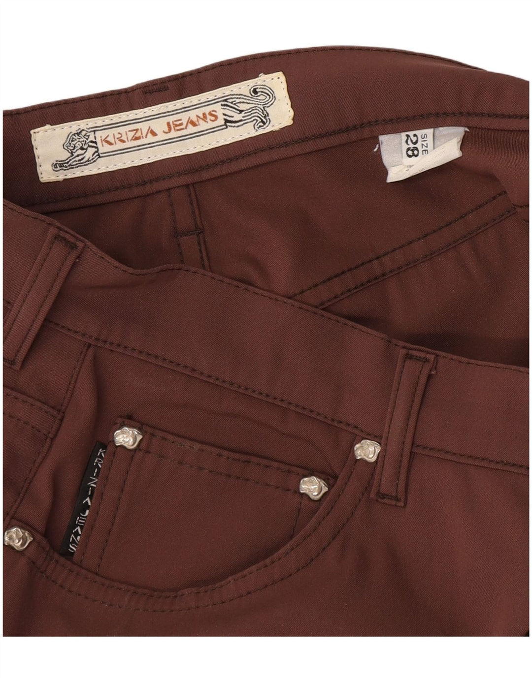 Krizia Damen Gerade Freizeithose W28 L29 Braun