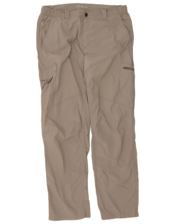 Columbia Damen Omni-Shade Straight Cargo Hose W36 L32 Graues Nylon