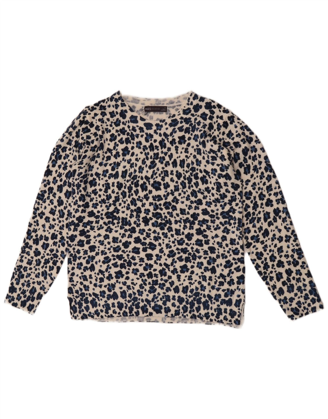 Marks & Spencer Damen Pullover mit Rundhalsausschnitt, UK 12, Mittelblau