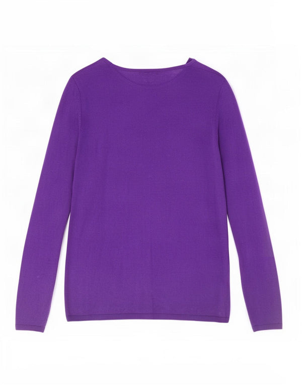 Jigsaw Damen-Pullover mit U-Boot-Ausschnitt, UK 12, mittelviolette Seide