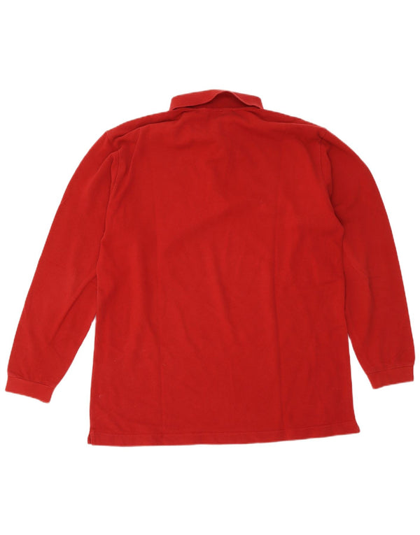 Kappa Herren Langarm-Poloshirt, große rote Baumwolle
