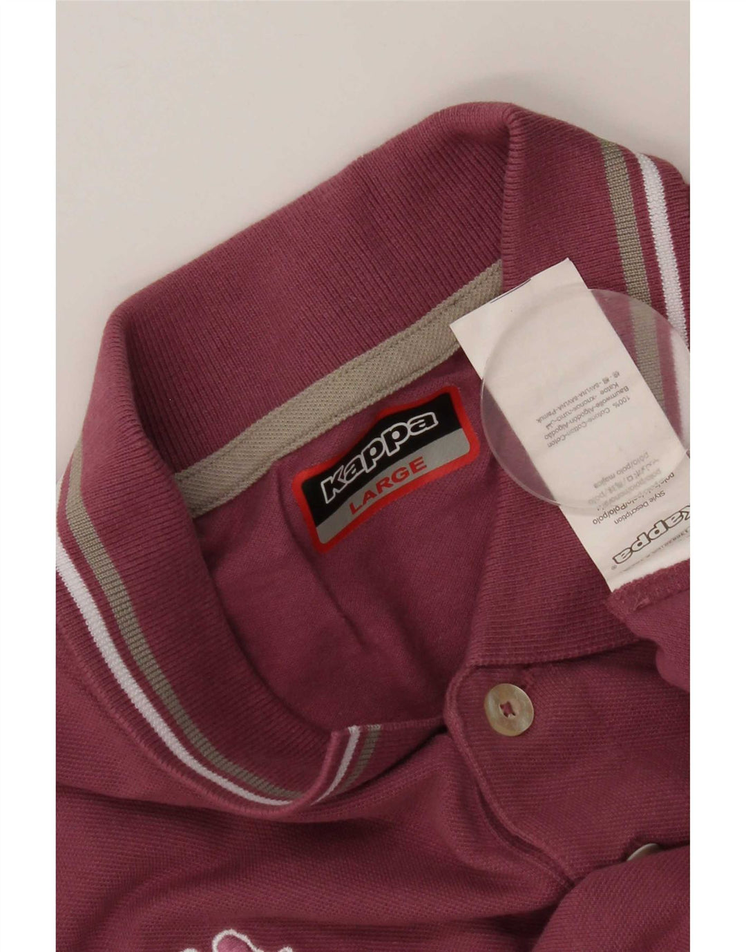Kappa Herren-Poloshirt, groß, rosa Baumwolle