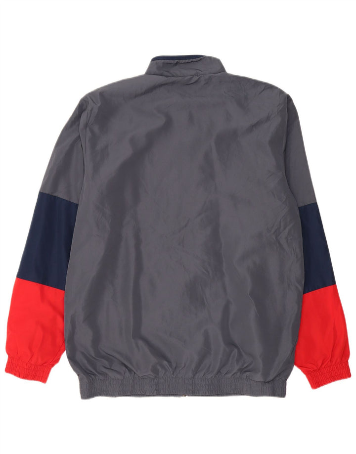 Adidas Herren-Trainingsanzug-Oberteiljacke UK 40/42 Mittelgraues Colourblock-Polyester