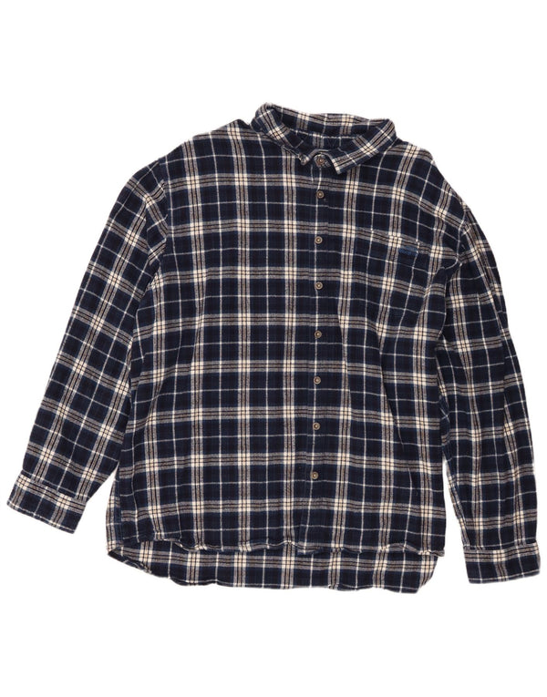 Weird Fish Herren-Flanellhemd 4XL, marineblau, kariert, Baumwolle
