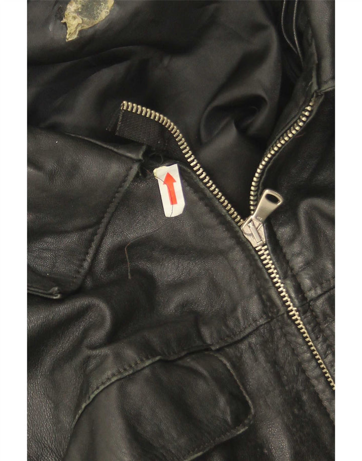Vintage Herren Lederjacke UK 38 Medium Schwarz