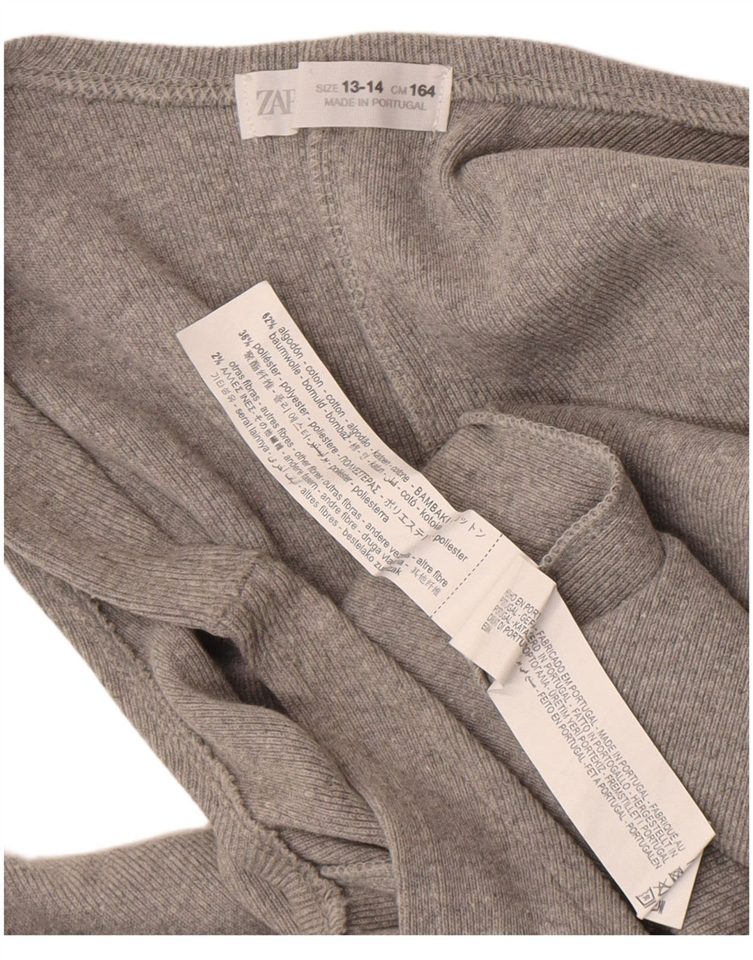 Zara Mädchen-Overall, 13–14 Jahre, graue Baumwolle