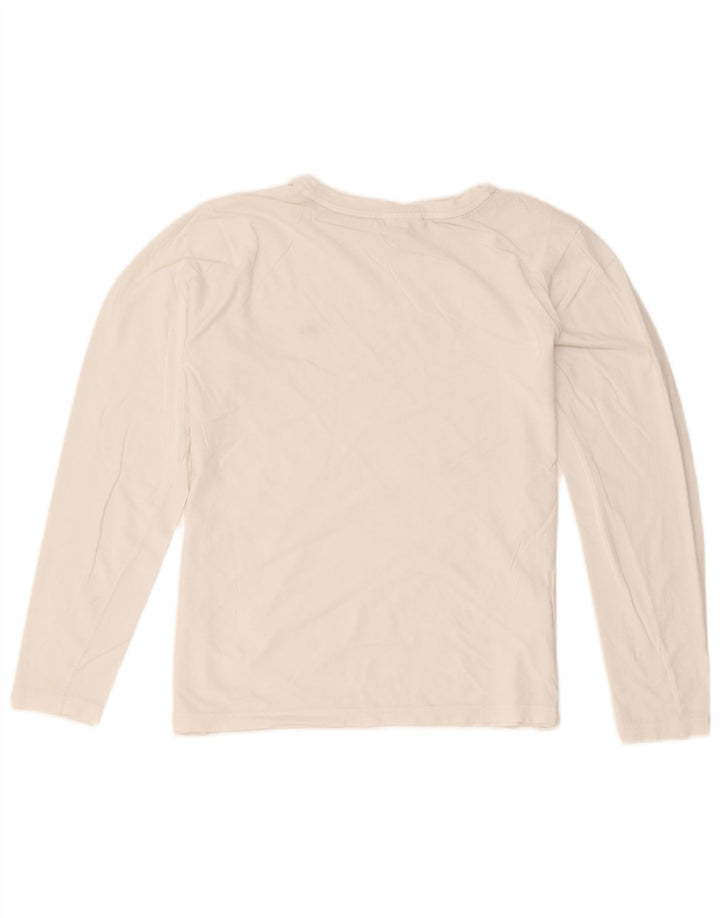 Lacoste Jungen-Top, langärmelig, 15–16 Jahre, weiße Baumwolle