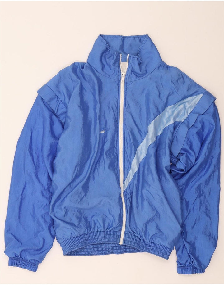 VINTAGE Womens Graphic Tracksuit Top Jacket UK 16 Large Blue Vintage Vintage and Second-Hand Vintage from Messina Hembry 