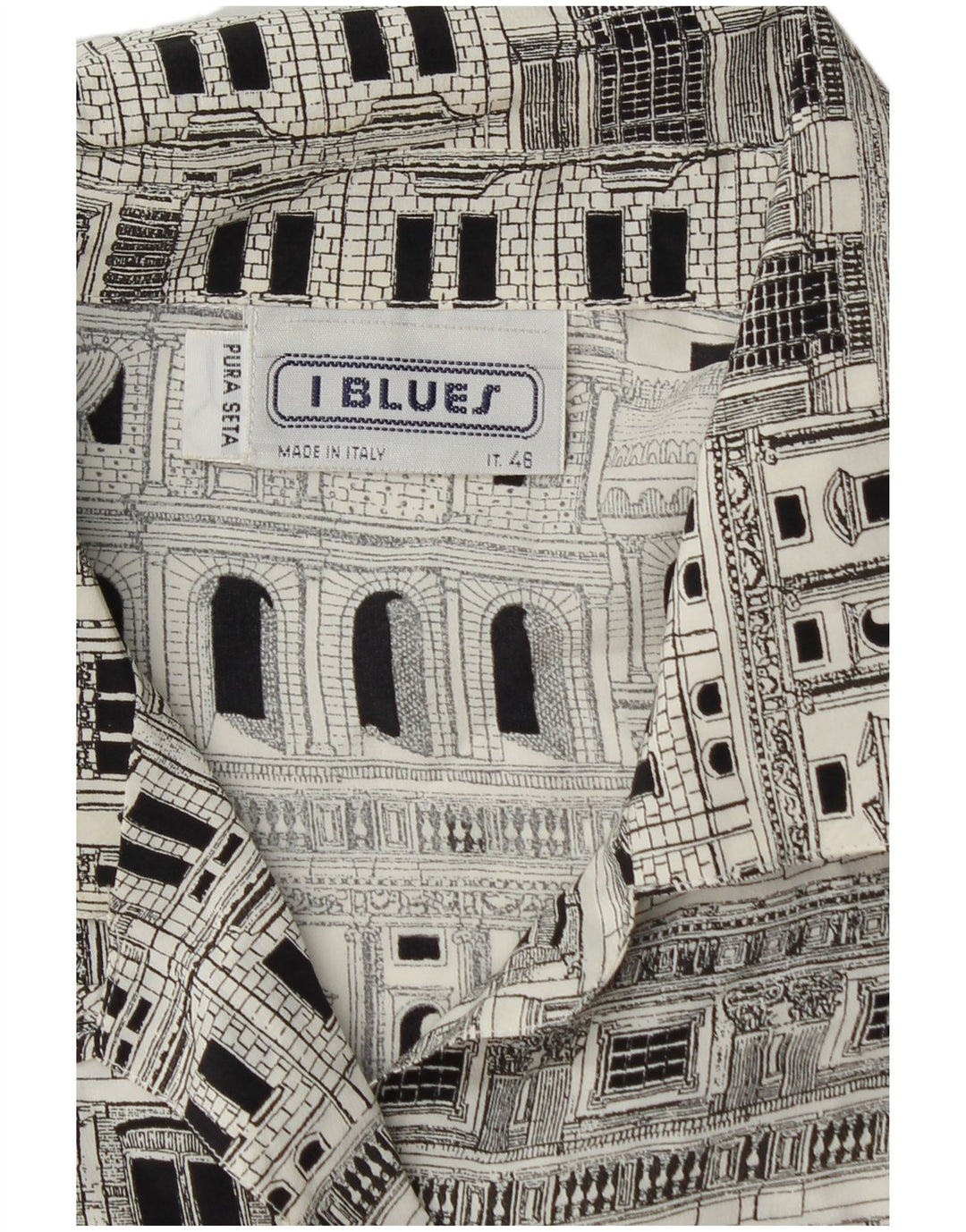 I BLUES Damen-Hemdbluse mit Grafik, IT 46, große schwarze Seide