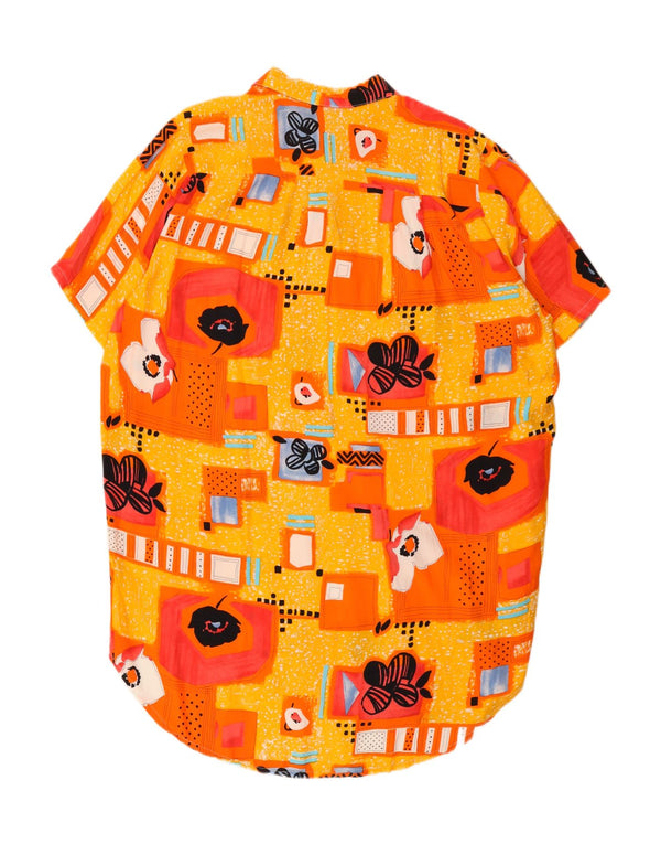 Vintage Damen Hemdkleid UK 22 3XL Gelb Patchwork