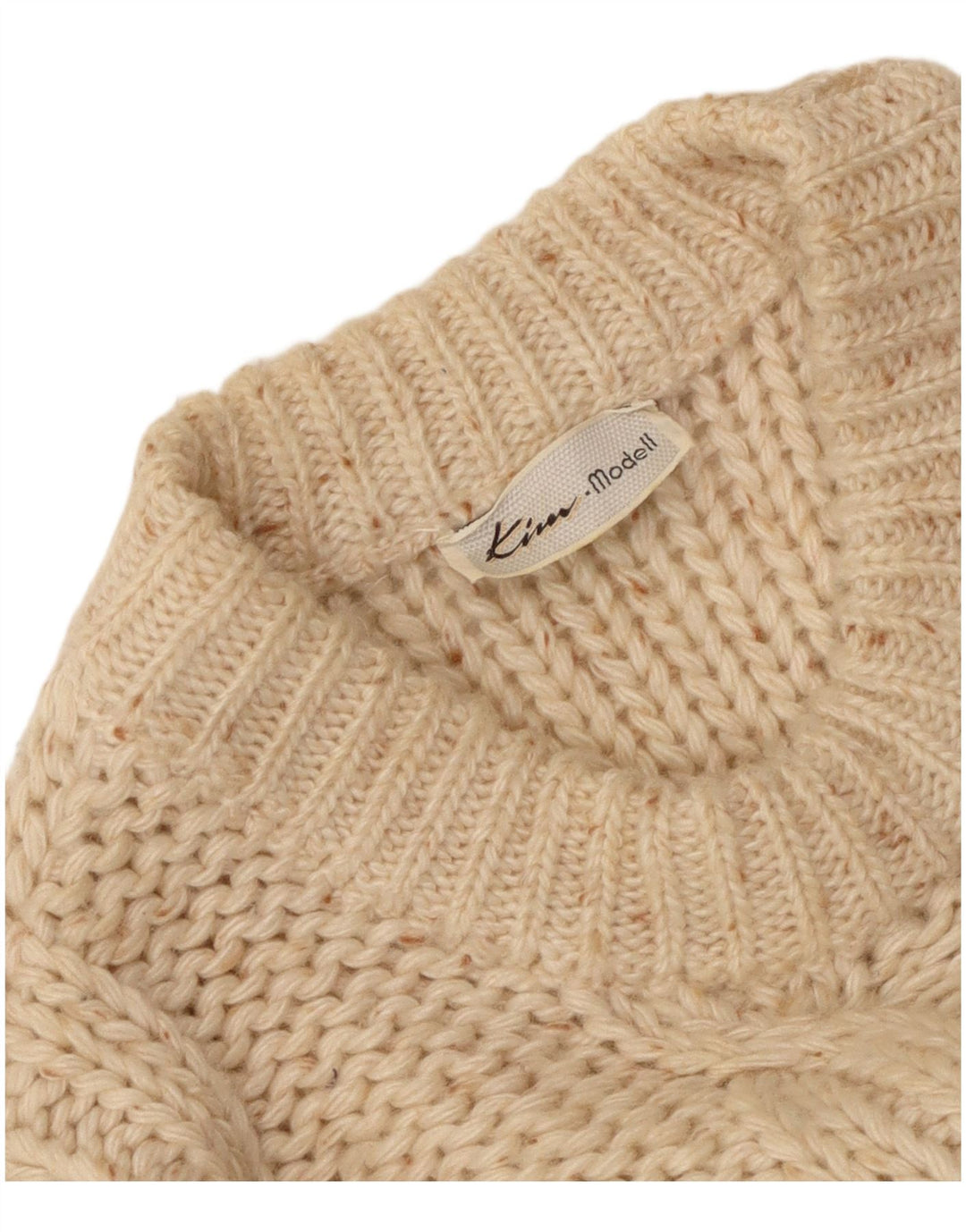 VINTAGE Damen-Pullover mit Rundhalsausschnitt, Gr. 16, groß, gebrochenes Weiß