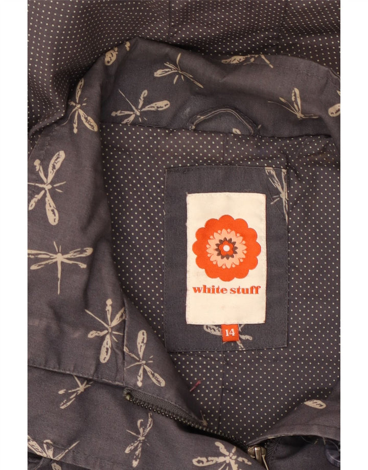 WHITE STUFF Damen-Windbreaker-Jacke, Größe 44, Marineblau, Tiermuster