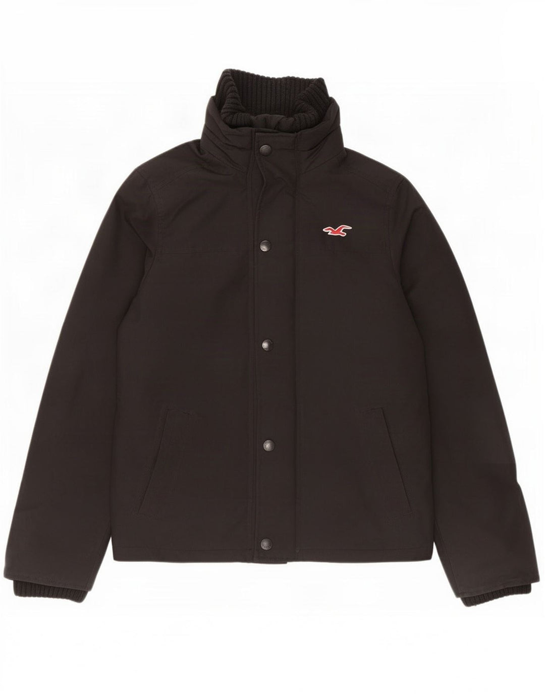 Hollister Herren-Windbreaker-Jacke, UK 36, Small, Schwarz, Polyester