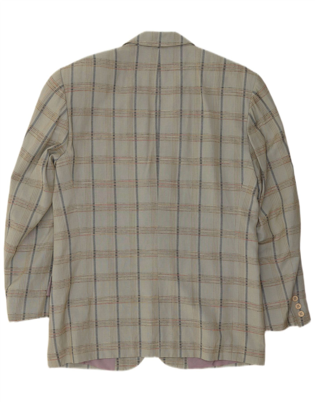 VINTAGE Herren 2-Knopf-Blazerjacke IT 52 XL Grau karierte Viskose