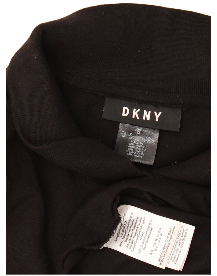 Dkny Damen Polokleid UK 14 Große schwarze Baumwolle