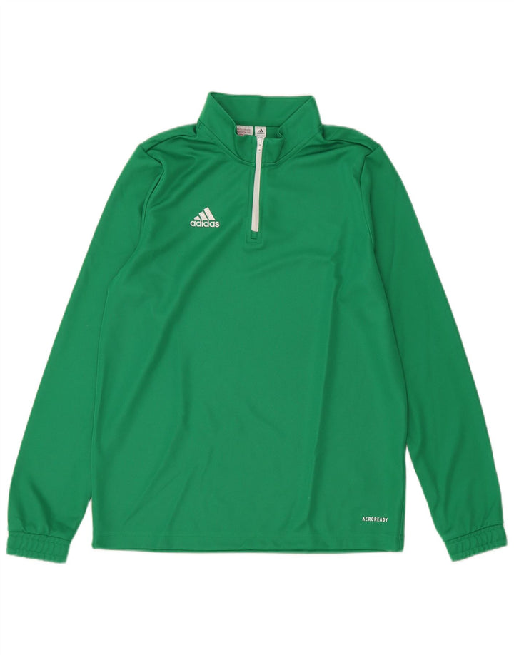 ADIDAS Jungen Aeroready Zip Neck Pullover Trainingsanzug Top 13-14 Jahre Grün