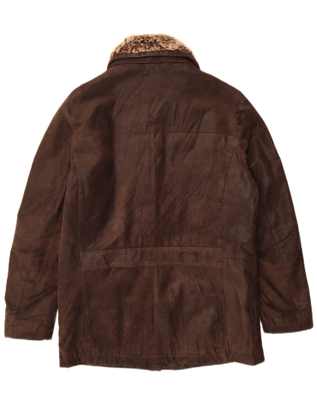 Vintage Herren Ledermantel IT 48 Mittelbraunes Leder