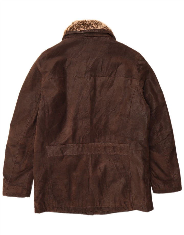 Vintage Herren Ledermantel IT 48 Mittelbraunes Leder