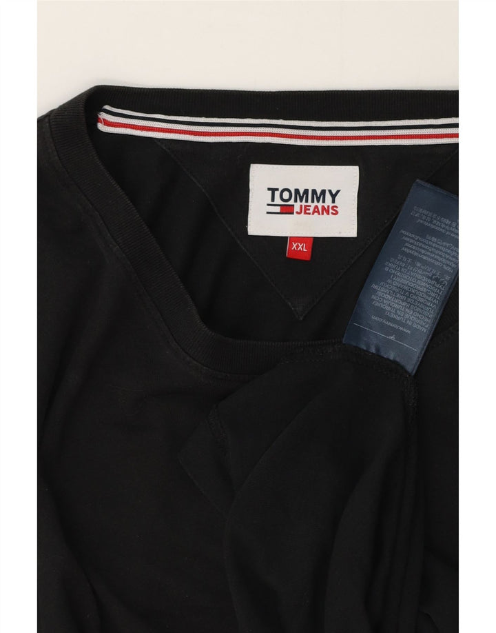 Tommy Hilfiger Herren T-Shirt Top 2XL Schwarz Baumwolle