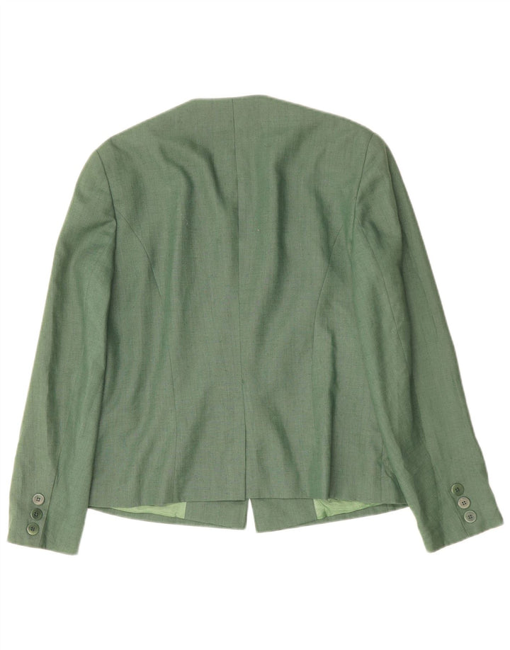 Gerry Weber Damen 1-Knopf-Blazerjacke EU 38 Mittelgrünes Leinen