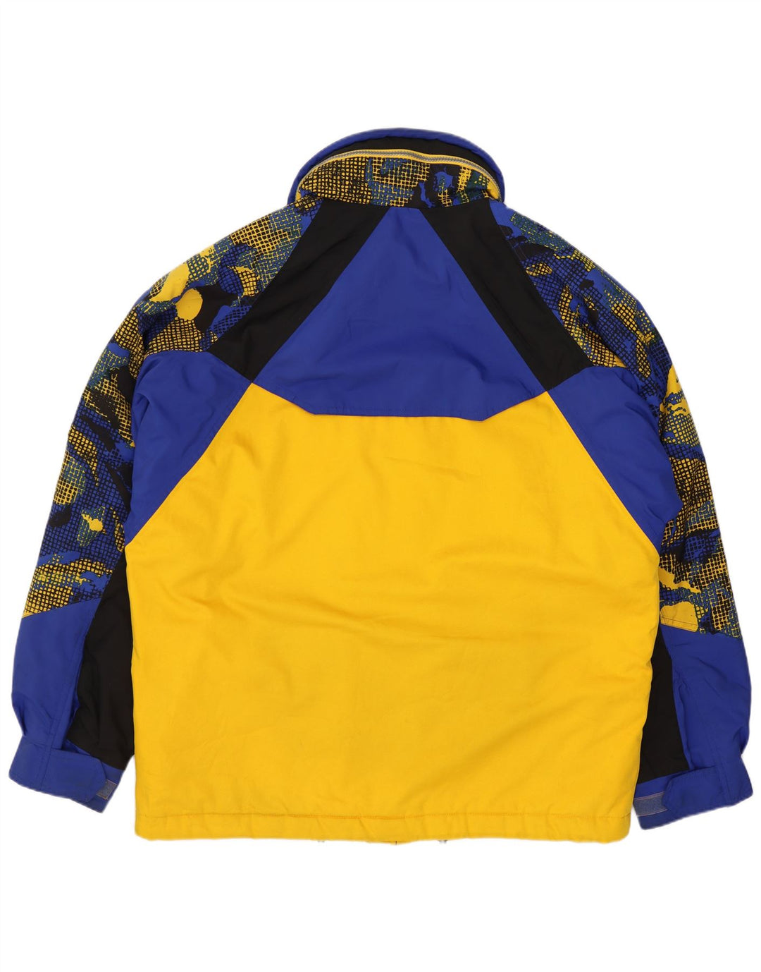 Fila Herren-Skijacke mit Kapuze, IT 46, klein, gelb, Farbblock, Polyester, Sport