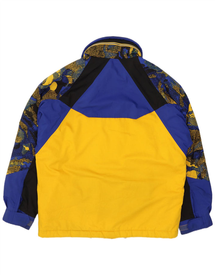 Fila Herren-Skijacke mit Kapuze, IT 46, klein, gelb, Farbblock, Polyester, Sport