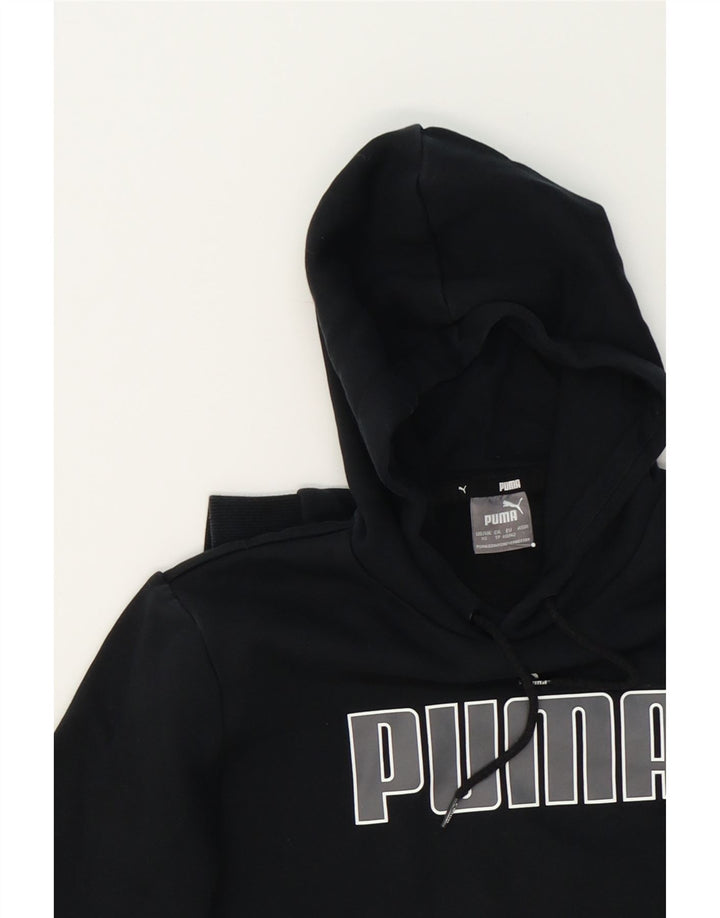 PUMA Mens Graphic Hoodie Jumper XS Black Vintage Puma and Second-Hand Puma from Messina Hembry 