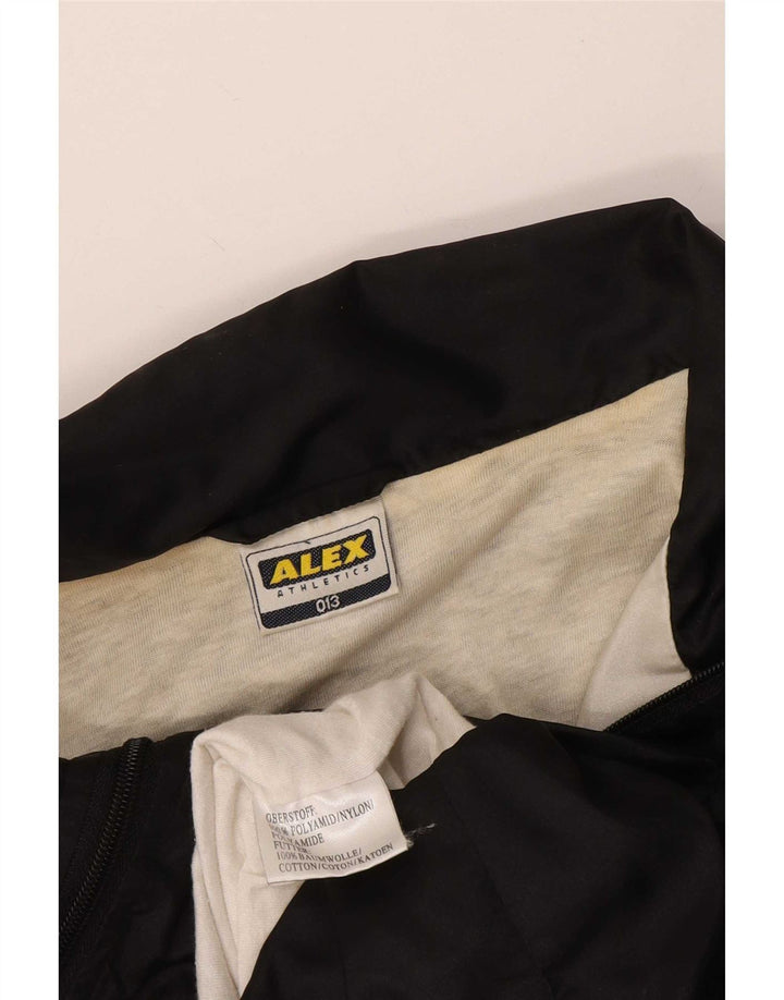 ALEX Herren-Trainingsanzug-Top-Jacke 2XL, schwarzes Colourblock-Polyamid