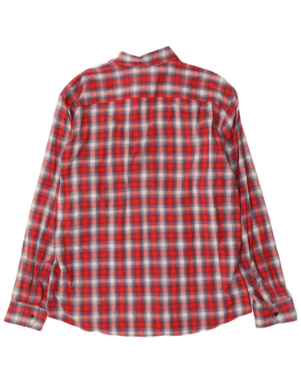 Wrangler Herren-Western-Flanellhemd XL, rot kariert, Baumwolle