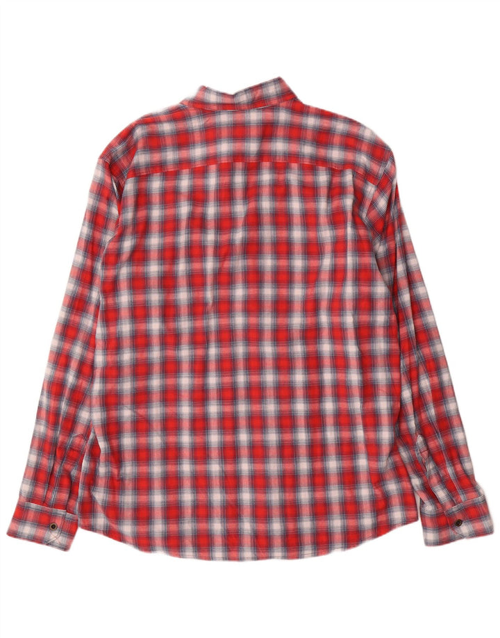 Wrangler Herren-Western-Flanellhemd XL, rot kariert, Baumwolle