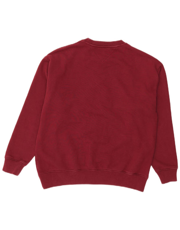 Tommy Hilfiger Herren Grafik-Sweatshirt-Pullover aus mittlerer burgunderroter Baumwolle