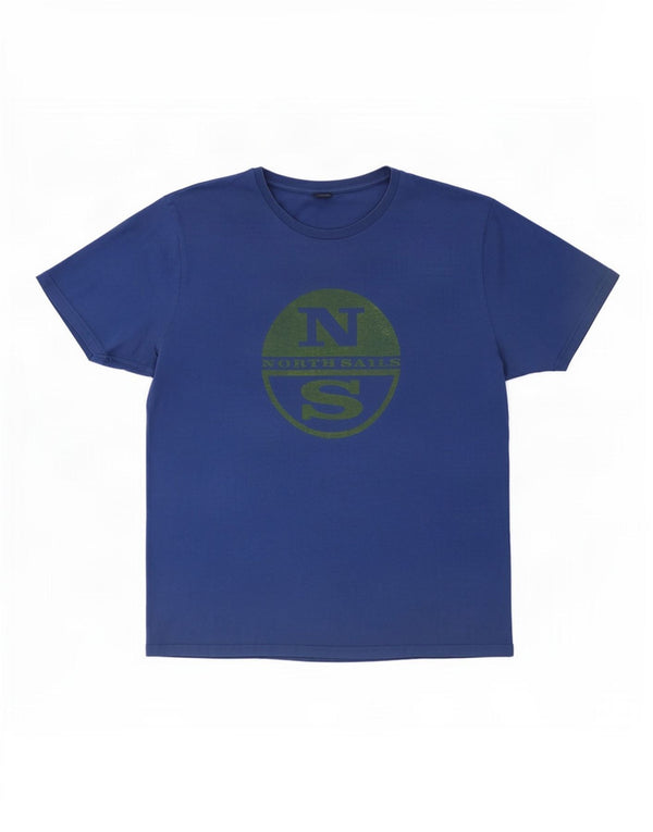 North Sails Herren Grafik-T-Shirt-Oberteil XL aus blauer Baumwolle