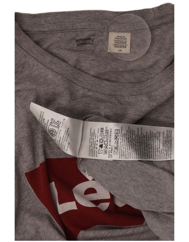 Levi's Herren-T-Shirt mit Grafik, Größe L, aus grauer Baumwolle