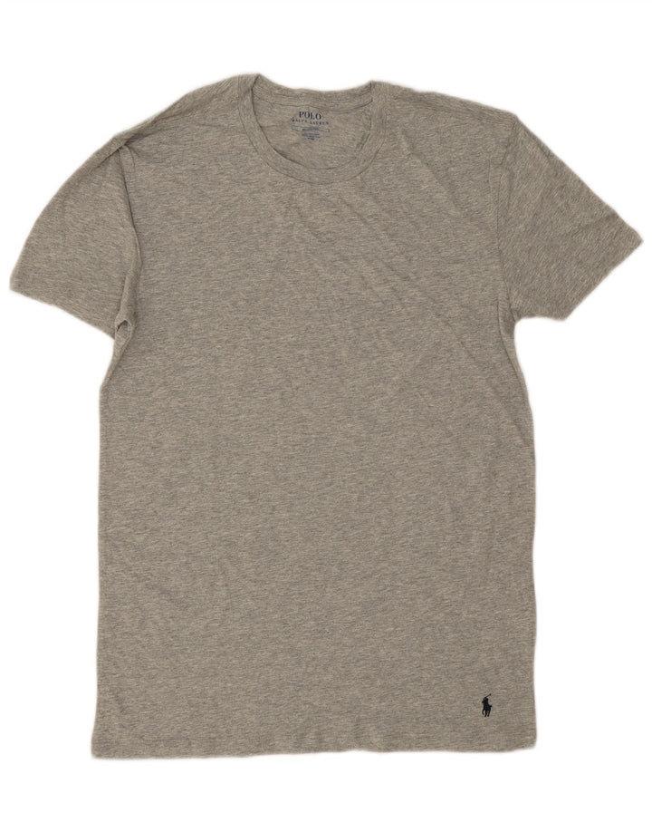 Polo Ralph Lauren Herren-T-Shirt-Oberteil aus mittelgrauer Baumwolle