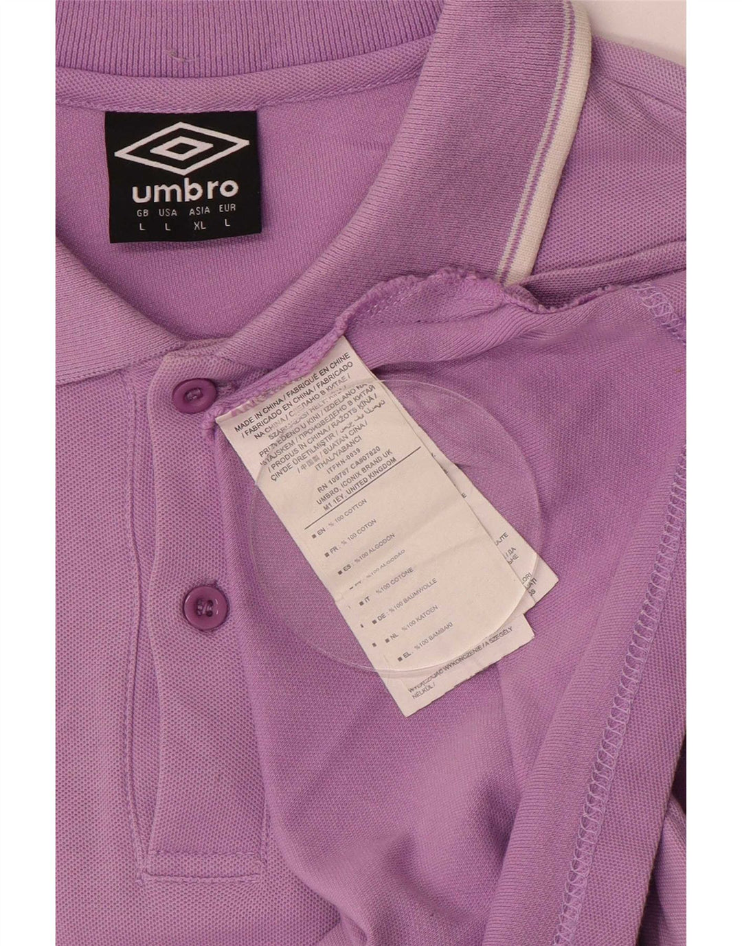 Umbro Herren-Poloshirt, groß, lila, Baumwolle