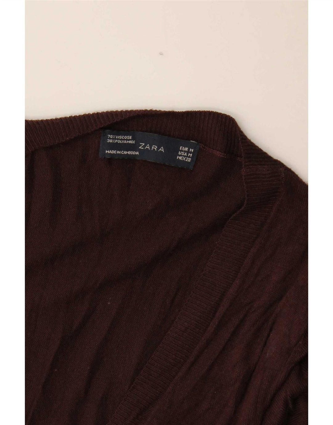 Zara Damen Strickjacke UK 12 Mittelbraune Viskose