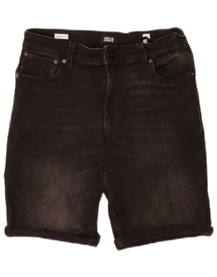 JACK & JONES Jeansshorts für Jungen, normal, 13–14 Jahre, W26, schwarze Baumwolle