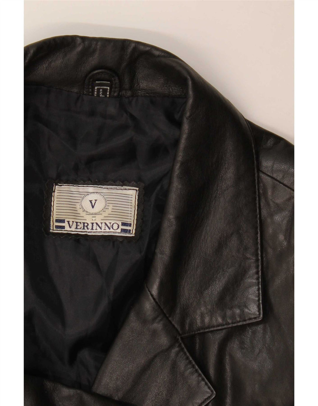 Vintage Damen 5-Knopf-Leder-Blazerjacke UK 14 Large Schwarz